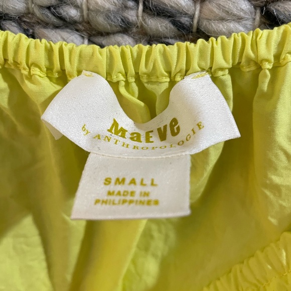 EUC Maeve lime green chartreuse gathered tank top sz XS - Picture 3 of 5